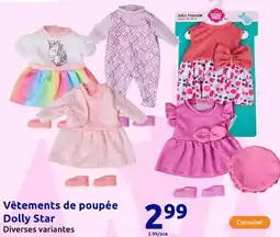 Action Vêtements de poupée dolly star offre