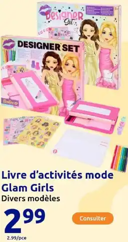 Action Livre d'activités mode Glam Girls offre