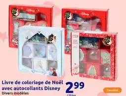 Action Livre de coloriage de noël avec autocollants disney offre