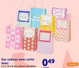 Action Sac cadeau avec carte avec offre