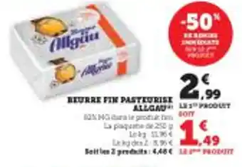 Beurre fin pasteurise allgau