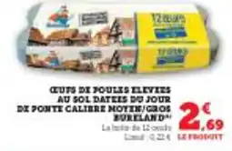 Super U Cuts de foules elevies au sol datees du jour de ponte calibre moten gros bureland offre