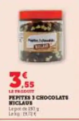 Super U Pepites 3 chocolate miclaus offre