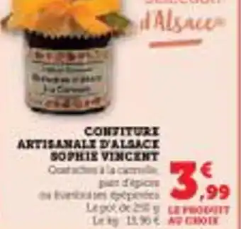 Super U Confiture artisanale d'alsace sophie vincent offre
