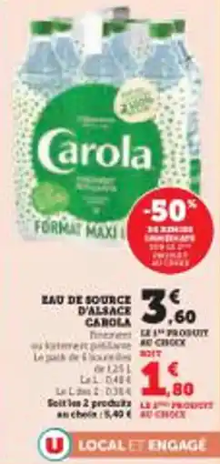 Super U Zau de source d'alsace carola offre