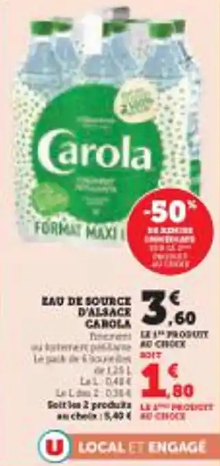 Super U Zau de source d'alsace carola offre