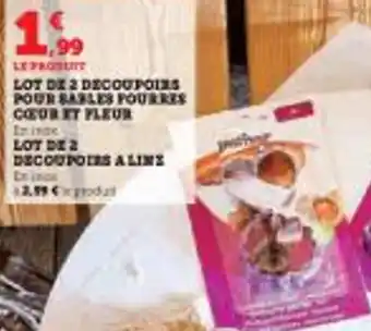 Super U Lot de 2 decoupons pour sables pourres coeur et fleur offre