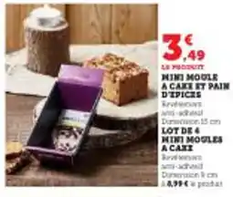 Super U Mini moule a cake et pain d'epices offre