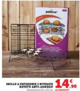 Super U Grille a patisserie 3 niveaux revetu anti-adhesi offre