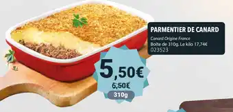 Gel 2000 Parmentier de canard offre