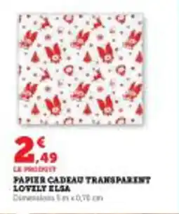 Super U Papier cadeau transparent lovely elsa offre