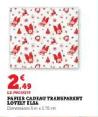 Super U Papier cadeau transparent lovely elsa offre