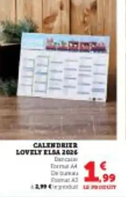 Super U Calendrier lovely elsa 2026 offre