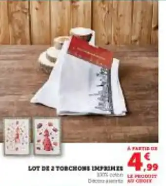 Super U Lot de 2 torchome imprimes offre