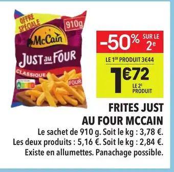 Supeco MCCAIN Frites just au four offre