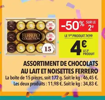 Supeco FERRERO Assortiment de chocolats au lait et noisettes offre
