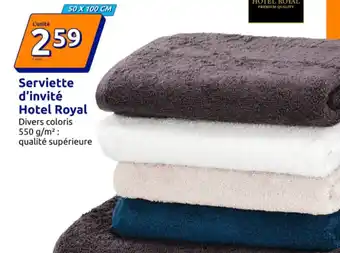 Action Serviette d'invité hotel royal offre