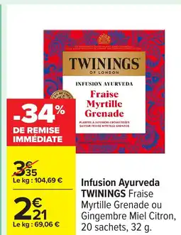 Carrefour TWININGS Infusion Ayurveda offre