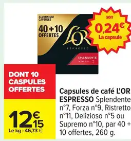 Carrefour L'OR ESPRESSO Capsules de café offre