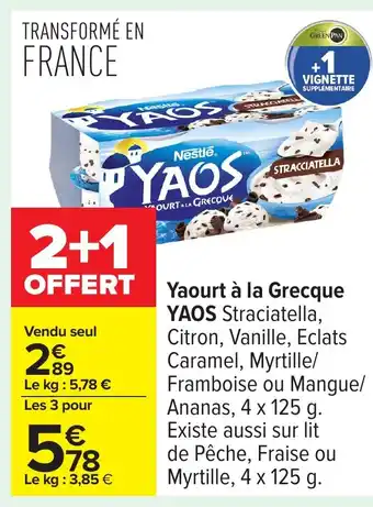 Carrefour YAOS Yaourt à la Grecque offre