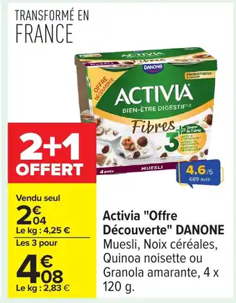 Carrefour DANONE Activia Offre Découverte offre