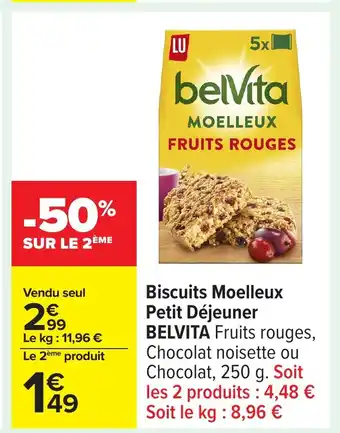 Carrefour BELVITA Biscuits Moelleux Petit Déjeuner offre