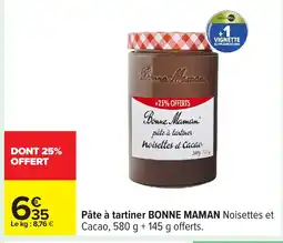 Carrefour BONNE MAMAN Pâte à tartiner offre