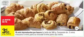 Carrefour 15 mini viennoiseries pur beurre offre