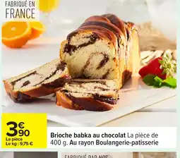 Carrefour Brioche babka au chocolat offre