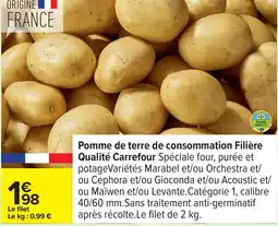 Carrefour Pomme de terre de consommation Filière Qualité Carrefour offre