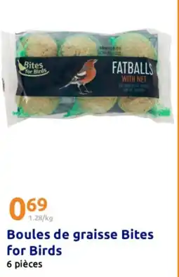 Action Boules de graisse bites for birds offre