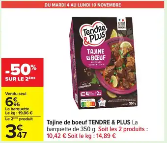Carrefour TENDRE & PLUS Tajine de boeuf offre