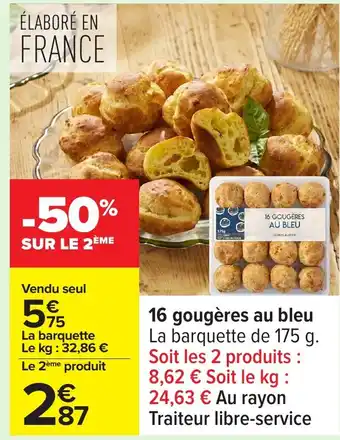 Carrefour 16 gougères au bleu offre