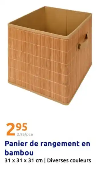 Action Panier de rangement en bambou offre