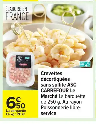 Carrefour Crevettes décortiquées sans sulfite offre