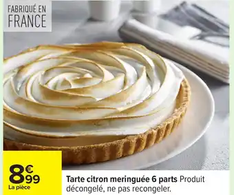 Carrefour Tarte citron meringuée 6 parts offre