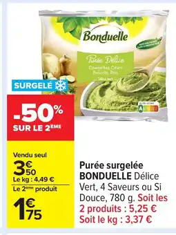 Carrefour BONDUELLE Purée surgelée offre