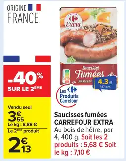 Carrefour CARREFOUR EXTRA Saucisses fumées offre