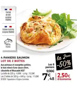 Thiriet 4 paniers saumon lot de 2 boîtes offre