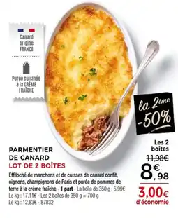 Thiriet Parmentier de canard lot de 2 boîtes offre