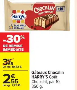 Carrefour HARRY'S Gâteaux Chocalin offre