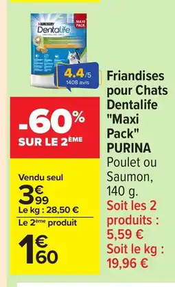 Carrefour PURINA Friandises pour Chats Dentalife Maxi Pack offre