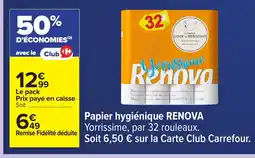 Carrefour RENOVA Papier hygiénique offre
