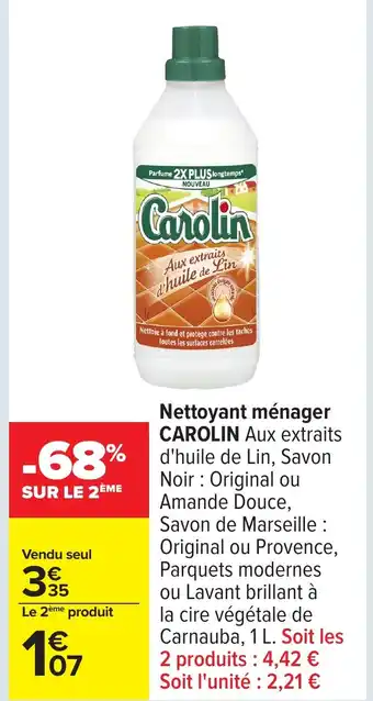 Carrefour CAROLIN Nettoyant ménager offre