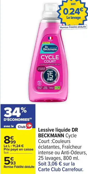 Carrefour DR BECKMANN Lessive liquide offre
