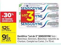 Carrefour SENSODYNE Dentifrice Lot de 3 offre
