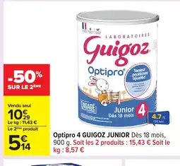 Carrefour GUIGOZ JUNIOR Optipro 4 offre