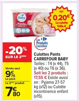 Carrefour CARREFOUR BABY Culottes Pants offre