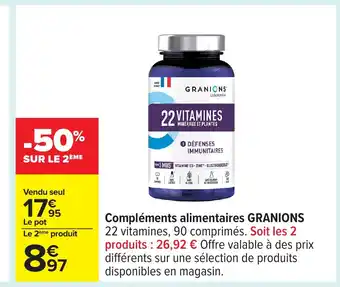 Carrefour GRANIONS Compléments alimentaires offre