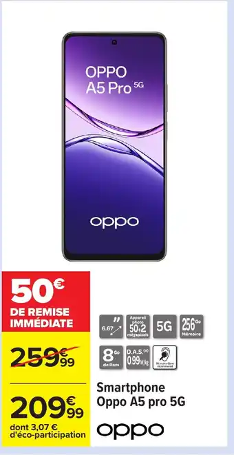Carrefour OPPO Smartphone A5 pro 5G offre